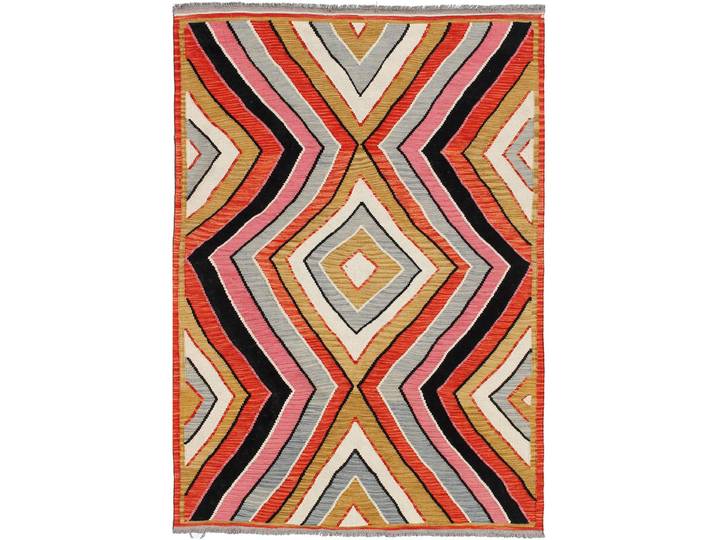 Kelim Afghan Heritage Teppich 155x199 Handgewebt Orientteppich Wolle