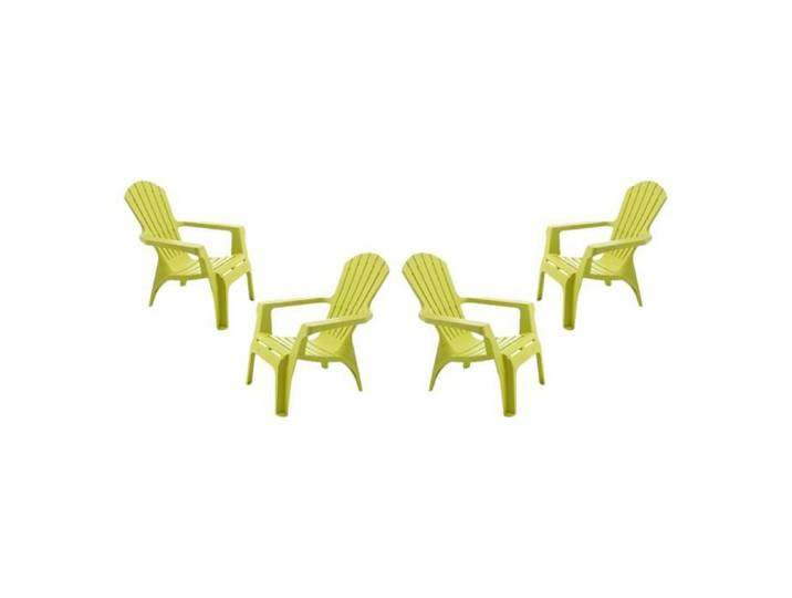 Fauteuil Adirondack résine polypropylène Wilsa Garden - Anis - 4 Fauteuils Adirondack
