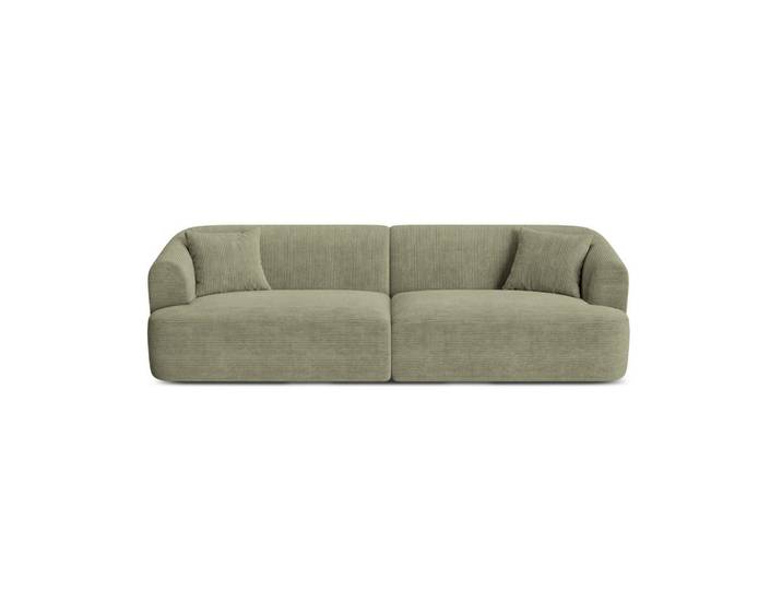 Cosmopolitan Design Modulares-Sofa Campi aus Cord Moosgrün 4 Sitzplätze, Salbeigrün, 90x70x255 cm, Wohnzimmer, Sofas & Couches, Sofas