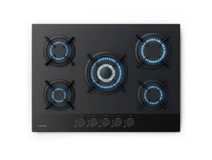 Klarstein Goldflame Nano table de cuisson à gaz 5 brûleurs en laiton 8 kW revêteent nano Gaz naturel/GPL