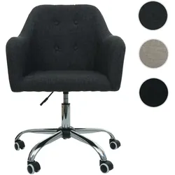 Bürostuhl HWC-L92, Drehstuhl Schreibtischstuhl Computerstuhl Bürosessel Stuhl, mit Armlehne ~ Stoff/Textil dunkelgrau