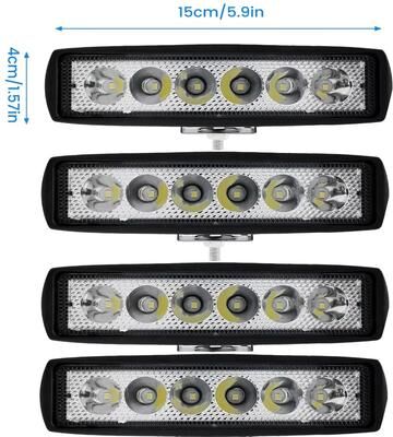 Inspired Finds 6000K LED Work Light Bar Waterproof Off Road Flood Spot Driving Light (1 2 4PCS) 4pcs
