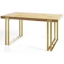 ESSZIMMERTISCH ROSA 160X90X77 cm, Farbe: ARTISAN, mit Metallbeinen in Farbe Gold