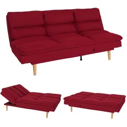 Schlafsofa MCW-M79, Gästebett Schlafcouch Couch Sofa, Schlaffunktion Liegefläche 180x110cm ~ Stoff/Textil bordeaux