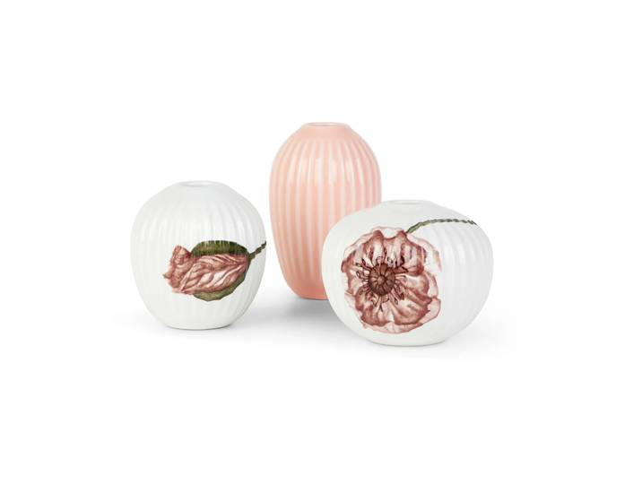 Kähler Vase miniature Hammershøi Poppy 3 Pièces Blanc-détails