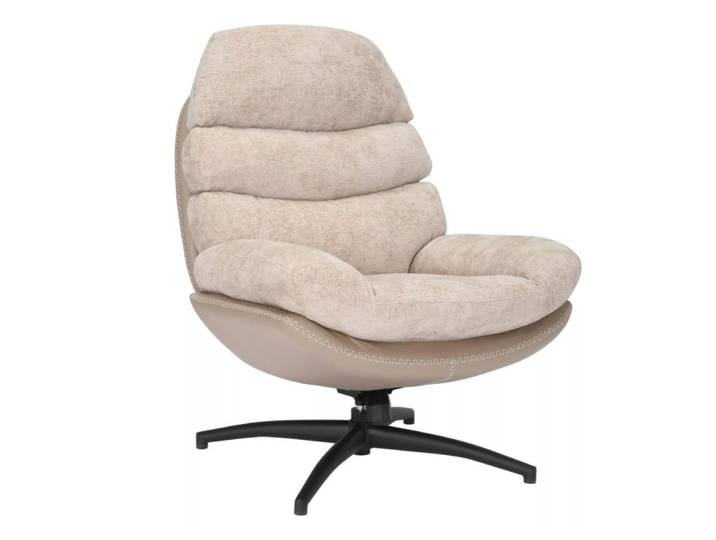 Fauteuil design beige bi matière