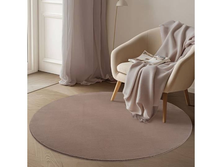 Carpetsale24 Tapis Rond Brun 200 cm Lavable Rond Antidérapant et Doux tapis uni Salon et Chambre