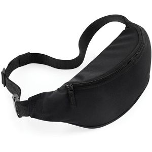 BagBase Bauchtasche BG42, aus Polyester, schwarz, 2,5 Liter, Breite 38cm, 2 Fächer