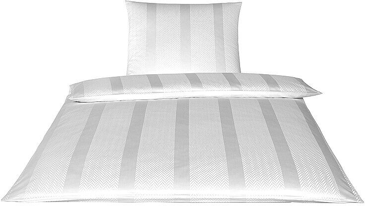 ELEGANTE Damast Bettwäsche Metropolis 70x90cm/140x200cm Weiss weiss EG