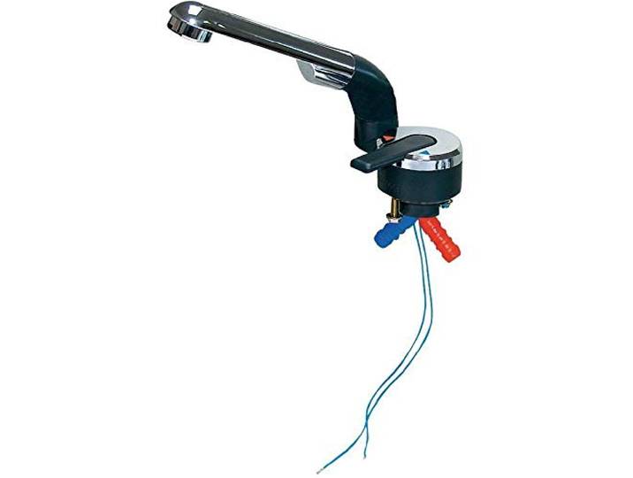 12V Automatik Mischwasserhahn warm/kalt Camping Barwig schwenkbar Wohnmobil Spülbecken Camperausbau Mischer Wasserhahn Barwig 12 Volt