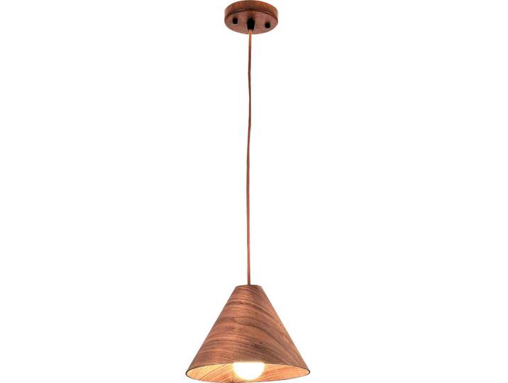 Fabas Luce Pendelleuchte Esino, Holz, Walnuss, 200 cm, ISO 9001, höhenverstellbar, Lampen & Leuchten, Innenbeleuchtung, Hängeleuchten, Pendelleuchten
