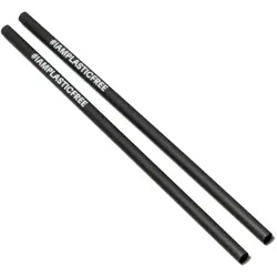 #IAMPLASTICFREE 300 Stück Nachhaltige Trinkhalme 2.0 7x210 mm schwarz – Strohhalme, hitzeresistent, wiederverwendbar, biologisch abbaubar