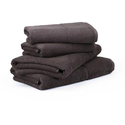Handtuch Set MÖVE FOR FROTTANA "Pearl", grau (graphite), 4 Stk., Walkfrottier, Walkfrottier, Obermaterial: 100% Baumwolle, Handtuch-Sets, Set: 2x Handtuch 50/100 und 2x Badetuch 67/140cm