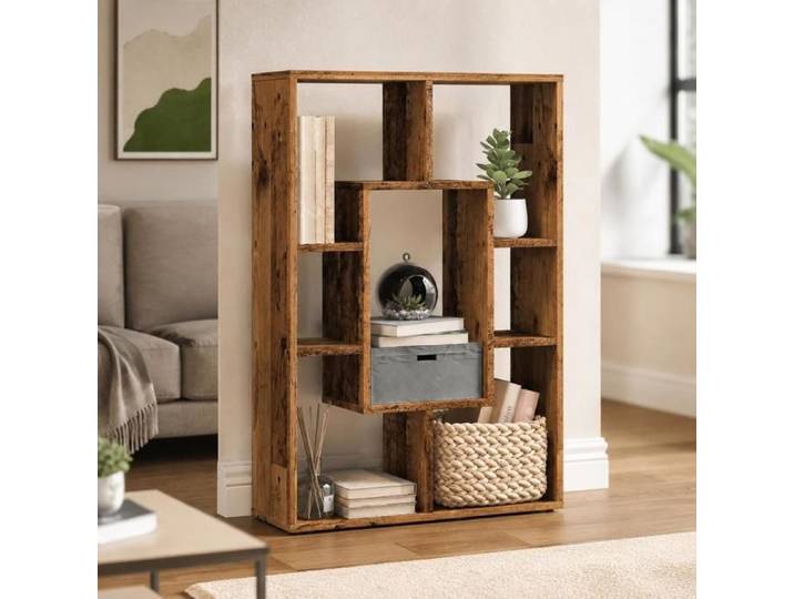 Bookshelf reclaimed wood look 63x20x90 cm engineered wood
