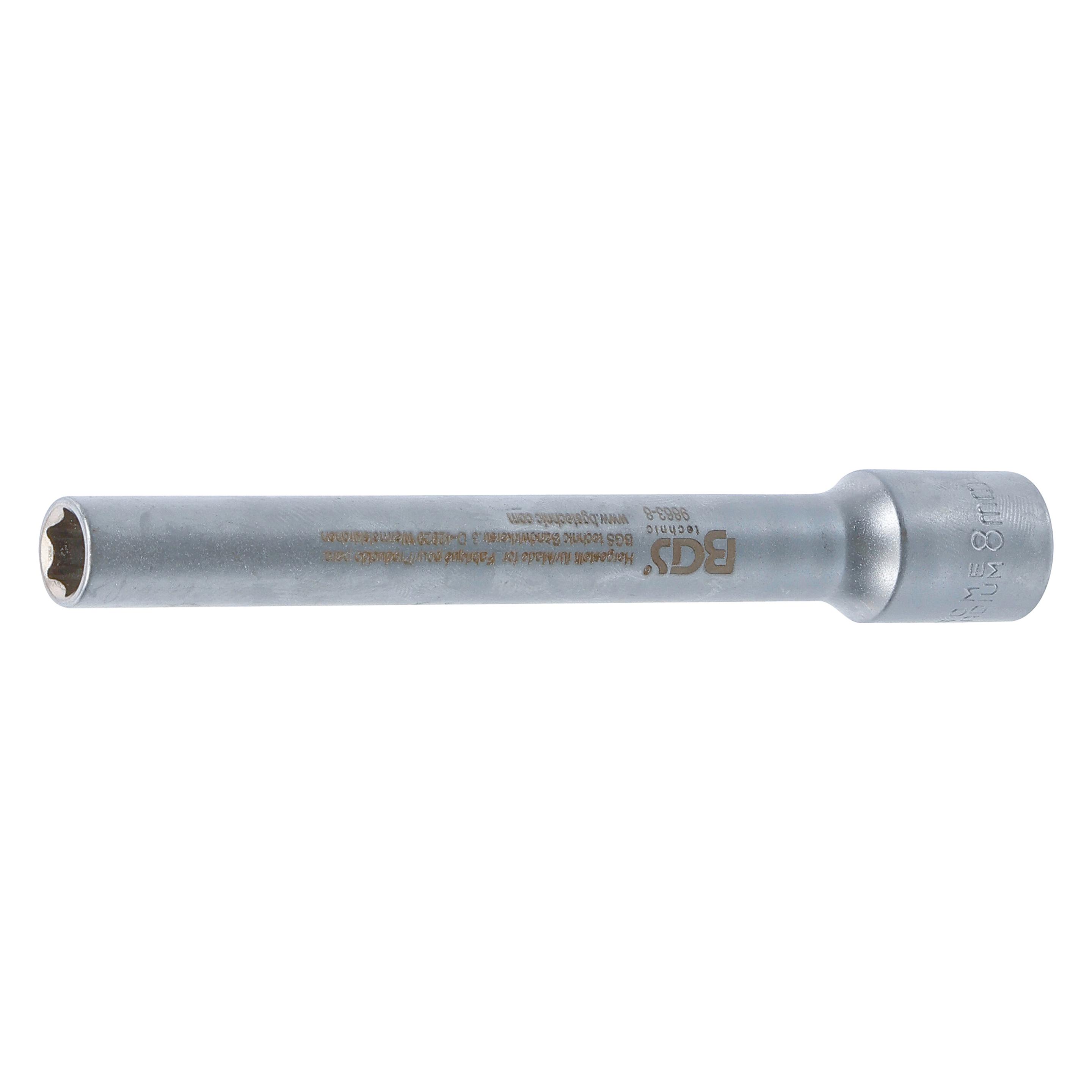 BGS Steckschlüssel-Einsatz Sechskant, extra tief Antrieb Innenvierkant 10 mm (3/8") 8 mm (8 mm) (9863-8)