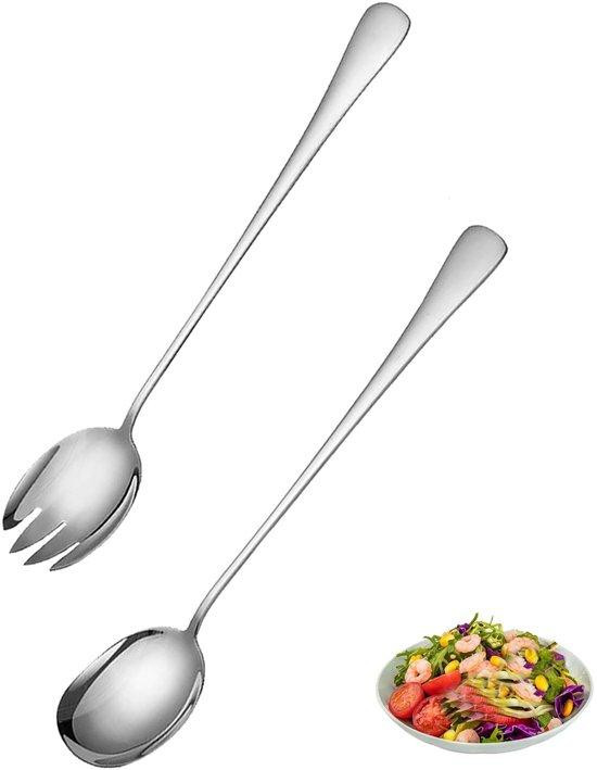 Unyqoos Ibenzoa Elegante salatbestekset, 2-delig (vork en lepel), 26 cm, roestvrij staal