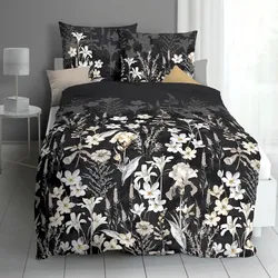 Kaeppel Biber Bettwäsche Lily platin 140x200 cm + 70x90 cm - grau