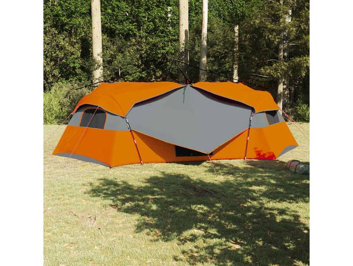 vidaXL Innenzelt 8 Personen Grau und Orange Taft