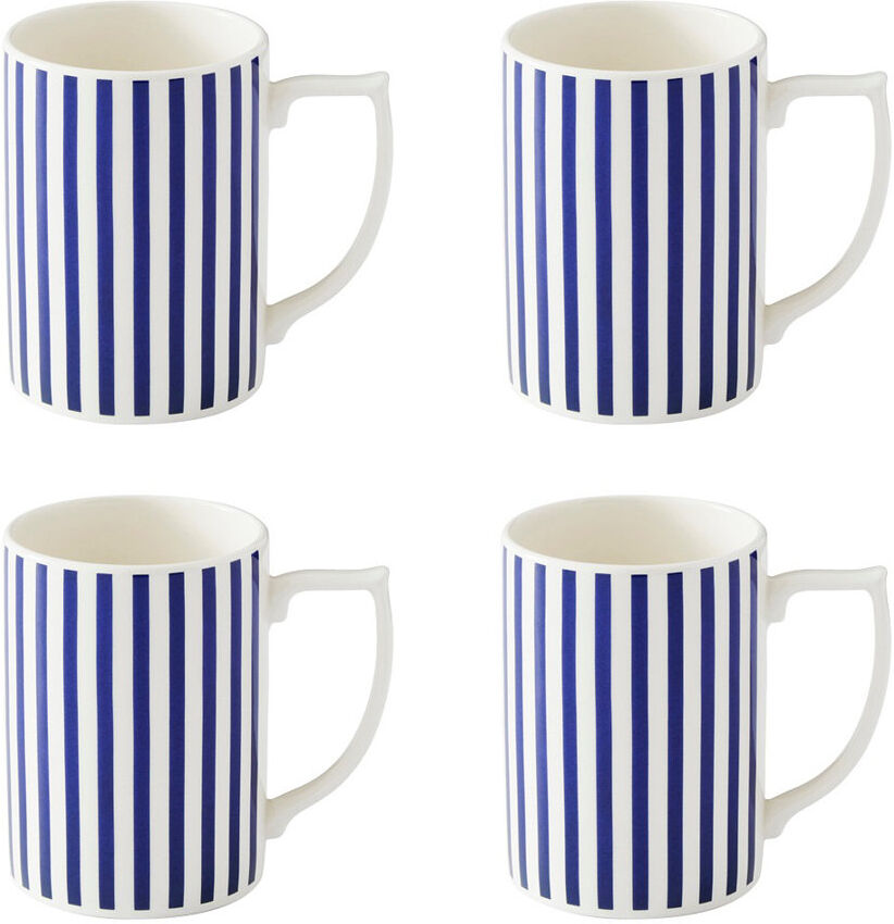 Blue Italian Steccato Earthenware Coffee Mug Blue, White