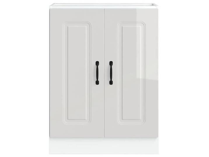 Blanc Meuble bas pour évier - CLOUD - Meuble sous évier - Kalmar blanc brillant 60x46x81 5 cm FR970