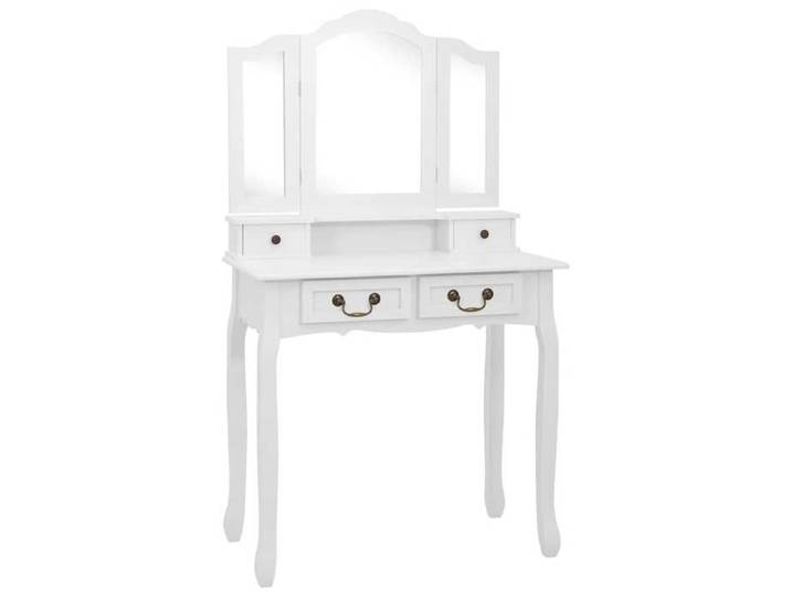 Meuble maquillage - - CHIC - Ensemble de coiffeuse avec tabouret Blanc 80x69x141cm Paulownia@EUfuf30p