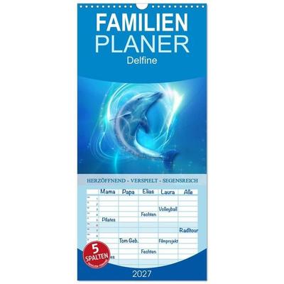 Familienplaner 2027 - Delfine - Kalender mit 5 Spalten (Wandkalender, 21 x 45 cm) CALVENDO