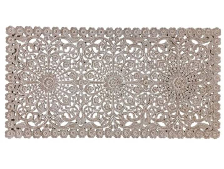 DRW Kopfteil für Bett, Set mit 3 Mandalas, naturfarben, 135/140/150 cm, 160 x 5 x 80 cm