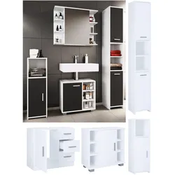 VCM, Badmöbelset, 4-tlg. Badschrank Badmöbel Komplett Set "Zalo Il"