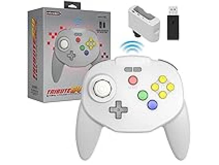 Retro-Bit Manette sans fil Tribute64 2,4 GHz pour N64SwitchPCMac et autres périphériques USB - Gris []