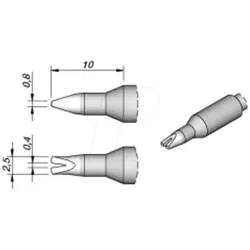 JBC C245118 - Lötspitze C245 Sondertypen, C245118/0,4 mm, zum Kabel verlöten