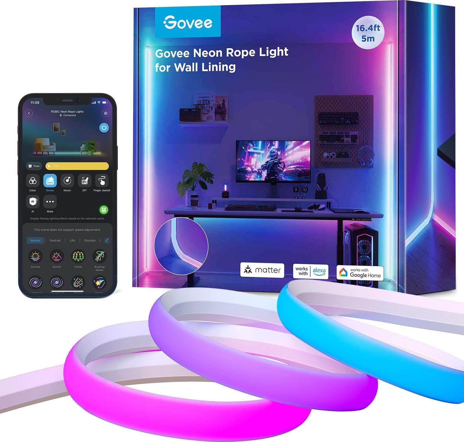 Govee Neon LED-strip voor wanddecoratie, 5 meter