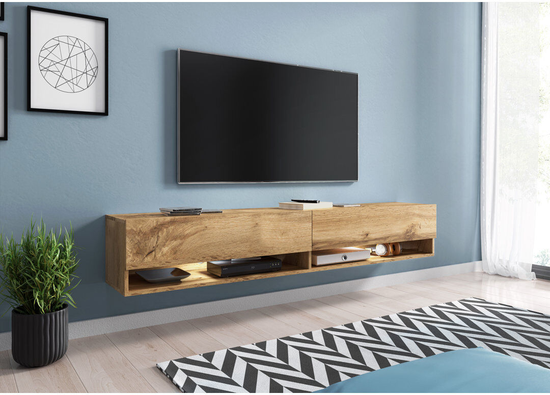 Hashtag Home McGray TV Stand Wotan oak 30cmH x 180cmL x 31cmW