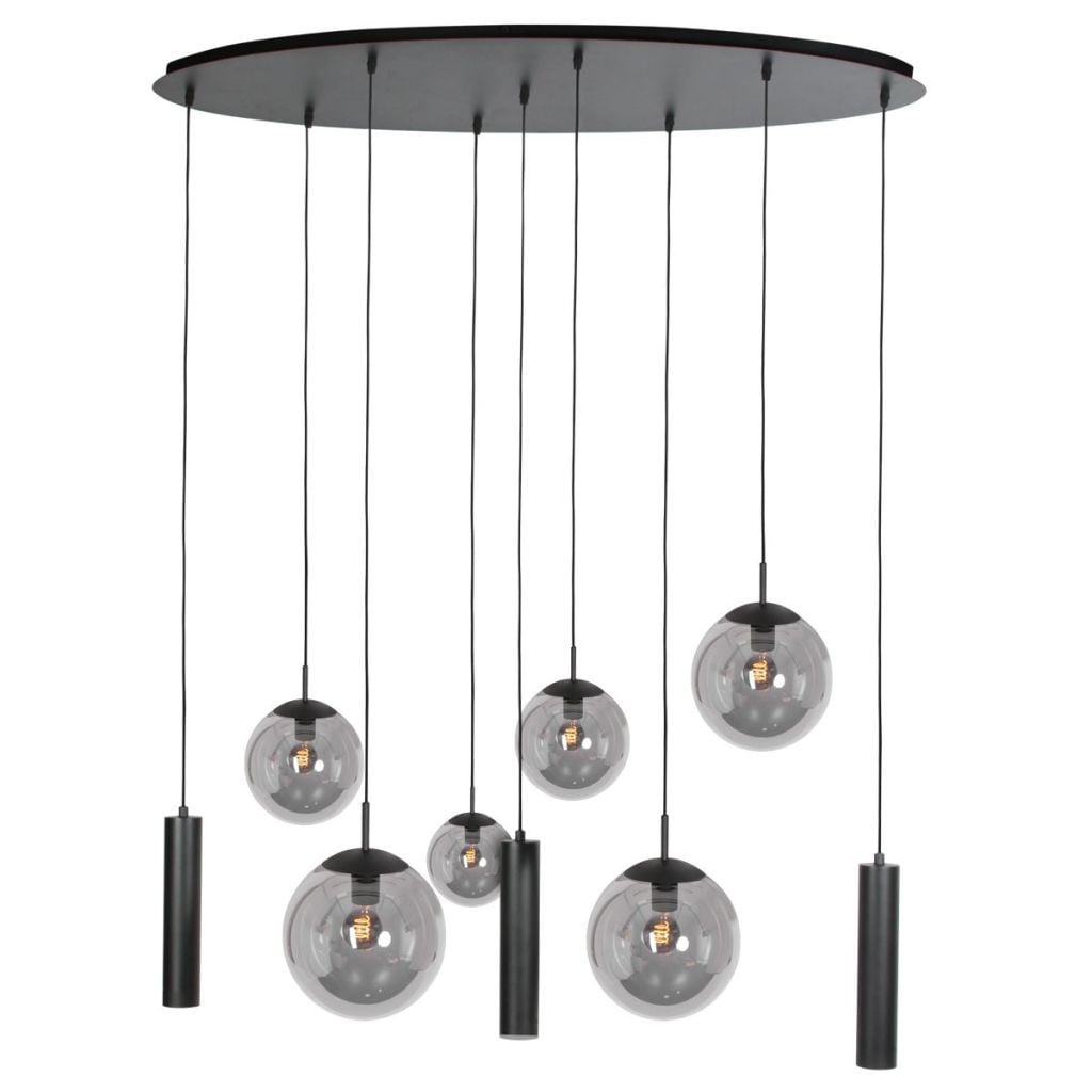 Steinhauer Bollique Design Hanglamp met 9 Lichtpunten - Zwart - Glas