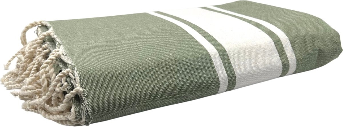 Foutas Strandlaken Hamamdoek XXL Classic Olive Groen B: 300 cm, D: 200 cm