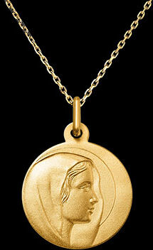 Edenly Medaille mit Mariens Profil â€“ 18-karÃ¤tiges Gelbgold