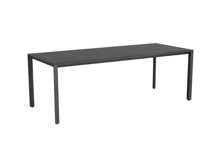 Gartentisch Tropea Schwarz matt / Kelya Mineralkeramik/Stahl pulverbeschichtet B 220 T 90 cm - Möbel Konfigurator: Traummöbel individuell