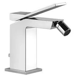 Gessi Rettangolo K, Bidet-Einhebelmischer, mit Ablaufgarnitur 1 1/4, Ausladung 118 mm, 53007149, Farbe: Finox Optik