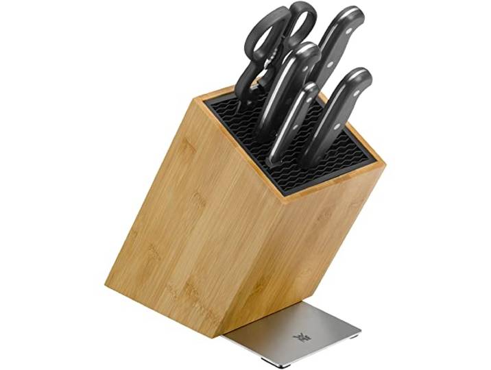 WMF Spitzenklasse Plus Asia Messerblock mit Messerset 6teilig, Made in Germany, 4 Messer geschmiedet, Schere, FlexTec Messerblock, Performance Cut