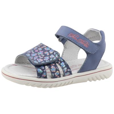 Sandale TOM TAILOR, Mädchen, Gr. 25, Synthetik, bunt (navy, bunt), Lederimitat, Textil, kontrastfarbene Details, Schuhe Sandale, Sommerschuh, Klettschuh, Kinderschuh mit bunten Drucken