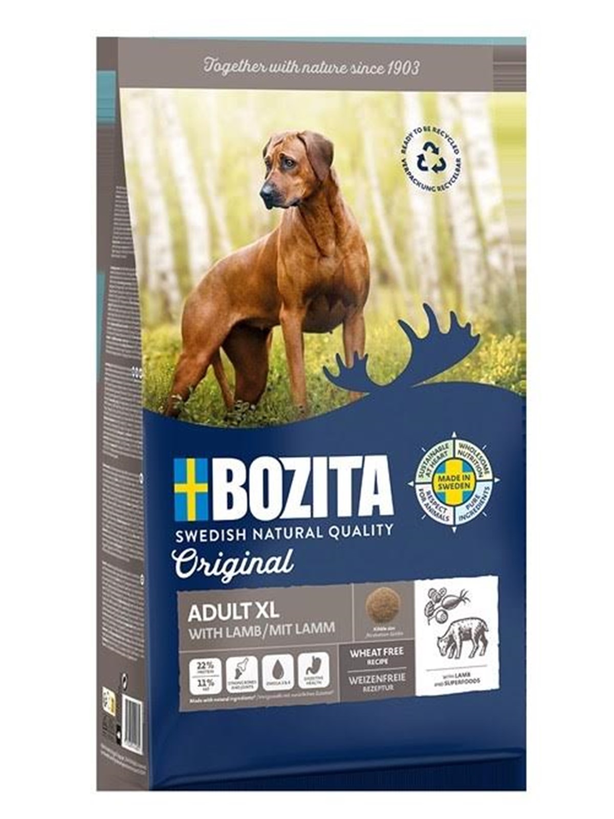 BOZITA Original Adult XL Lamb - Trockenfutter für Hunde - 12kg