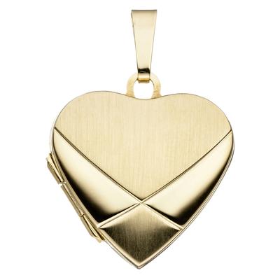 Medallionanhänger JOBO "Anhänger Medaillon Herz", gelb (gelbgold 585), Schmuckanhänger, Damen, Gelbgold 585, 585 Gold