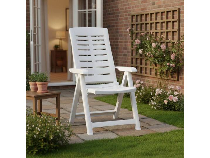 Chaise d'Extérieur Halsell Dmora en Plastique Blanc
