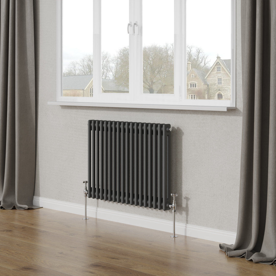 Belfry Heating Tryphosa Traditional 2 Column Horizontal Designer Radiator Anthracite 60cm H x 83cm W