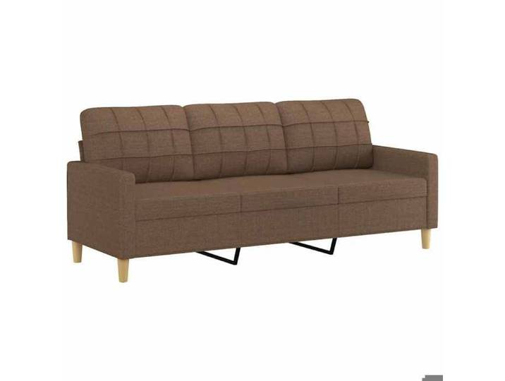 （59164） Canapé Droit - 3 places - Marron 180 cm Tissu