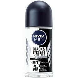 4x NIVEA Men, Deo, Black & White Invisible Original Roll-on (Roll-on, 50 ml)