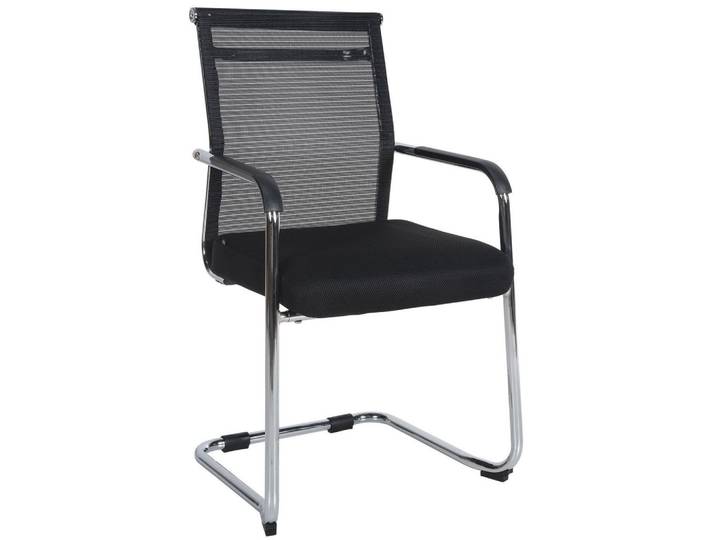 CLP Schwingstuhl Stoff chrom, Chromfarben, Schwarz, Metall, 55x95x51 cm, Esszimmer, Stühle, Schwingstühle