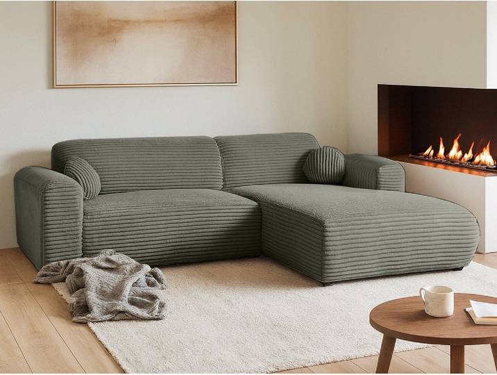 Beautysofa Ecksofa Puerto im modernen Stil, Freistehendes Möbel (Rücken mit Hauptstoff gepolstert), In vielen Farben zur Auswahl