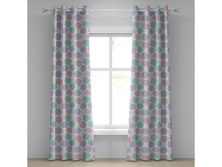ABAKUHAUS Dahlie-Blume Ösenvorhang, Exquisite Blumen, Dekorative 2-Panel-Fenstervorhänge für Schlafzimmer Wohnzimmer, 280 cm x 245 cm, Seeschaum Lavendel