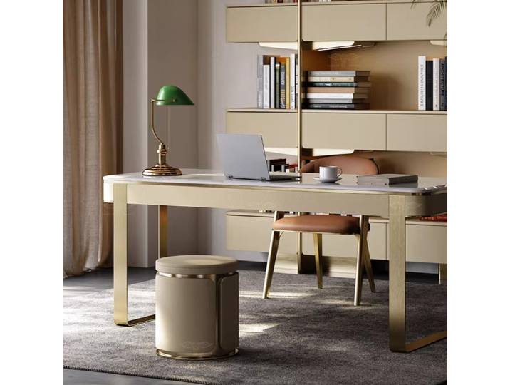 Bureau de salle en marbre Kari Ice Jade de luxe abordable, bureau d'ordinateur, bureaux de bureau et station de travail, table d'étude