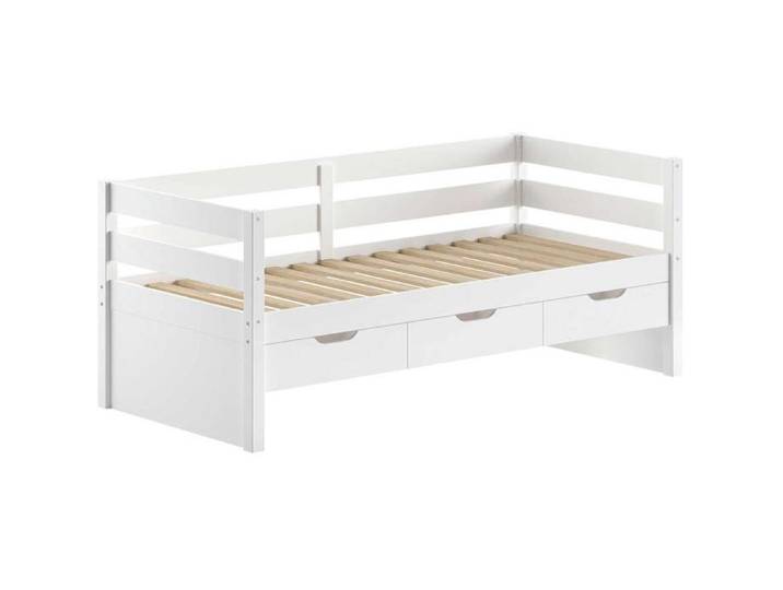 Lit banquette - VIPACK - Maggie - 90 x 200 cm - Pin massif - 3 tiroirs